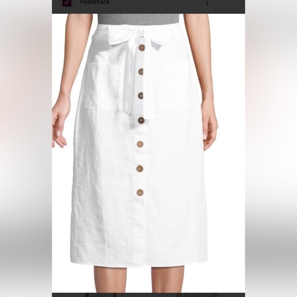 Hidden Jeans White Button-Down Skirt - Picture 1 of 8